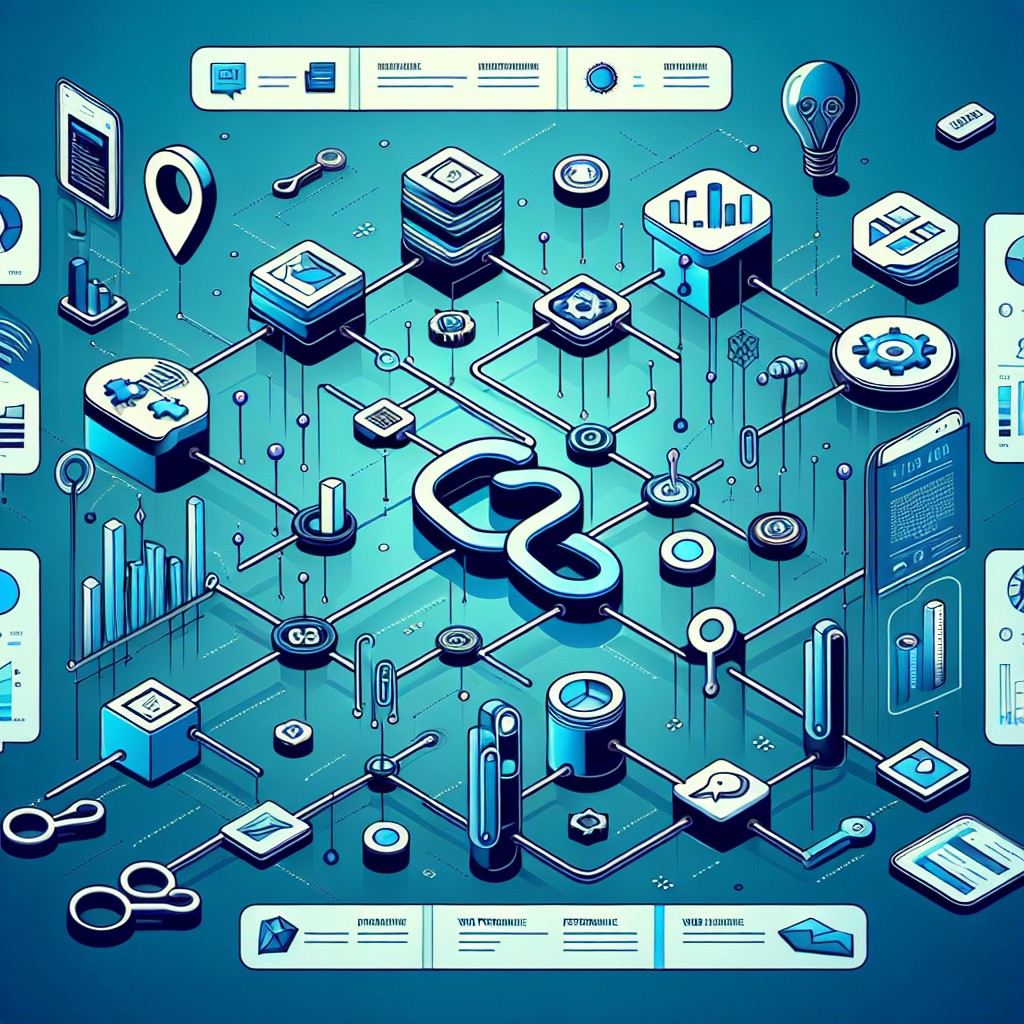 Image de couverture illustrant l'importance des backlinks en SEO avec des graphiques de performances web et des icônes de liens.