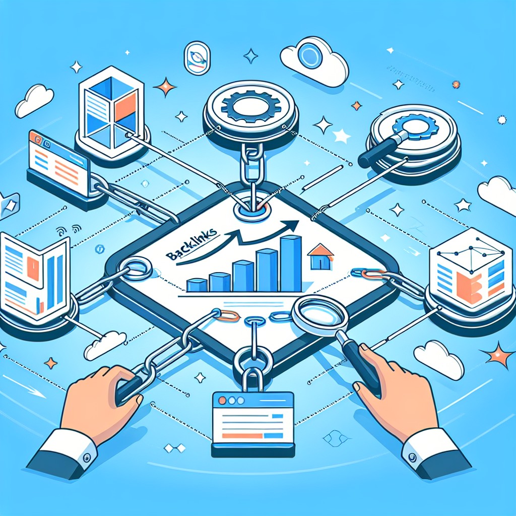 Alt text: Illustration représentant l'importance des backlinks pour améliorer le SEO d'un site web.