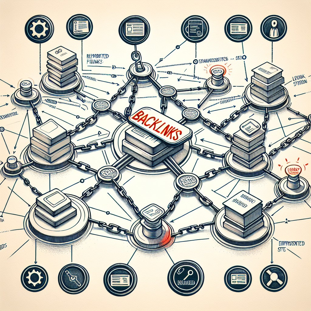 Illustration représentant des liens d'un site web vers d'autres sites, soulignant l'importance des backlinks pour le SEO.