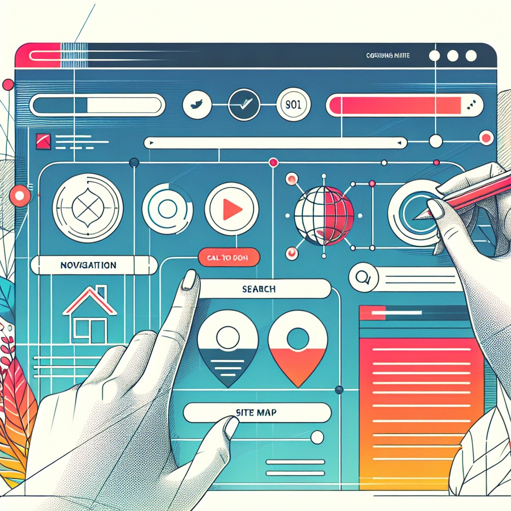 Une illustration d'un site web moderne et attrayant avec des éléments de navigation intuitifs.