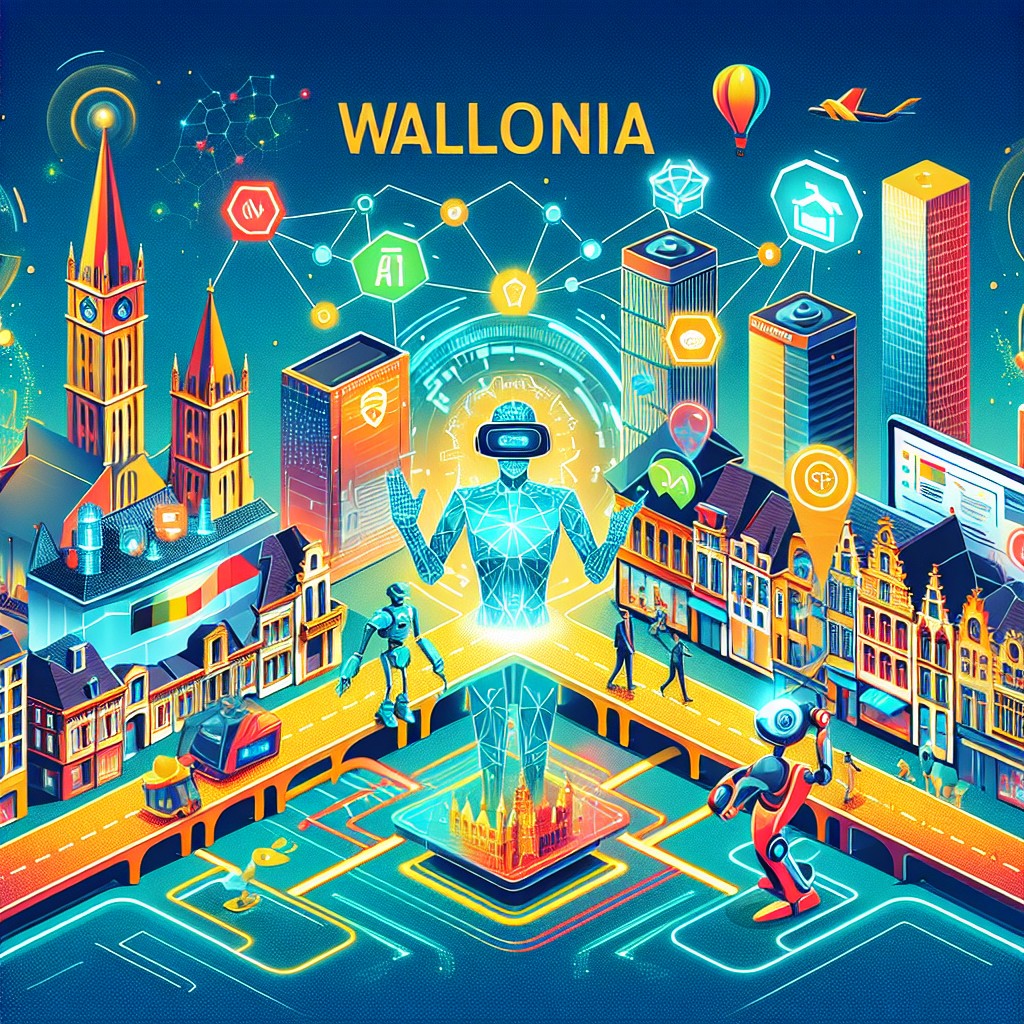 Illustration de la transformation digitale en Wallonie avec des technologies émergentes.