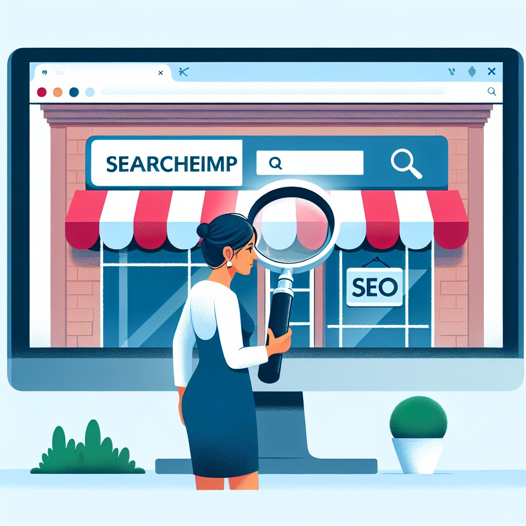 Une illustration montrant une petite entreprise gagnant en visibilité sur les moteurs de recherche grâce aux pratiques SEO.