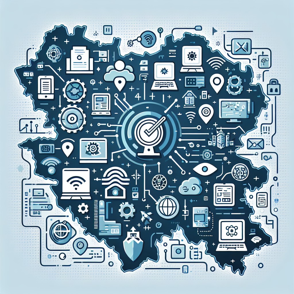 Image de couverture montrant une carte de la Wallonie avec des icônes représentant des technologies digitales.