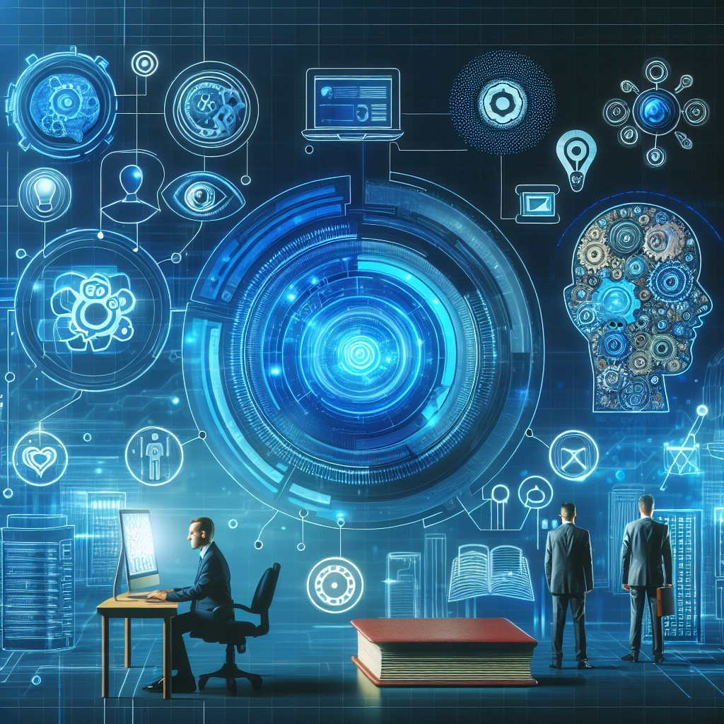 Image d'illustration représentant la digitalisation des entreprises en 2024 avec des éléments tels que l'intelligence artificielle, le machine learning et des agences web.