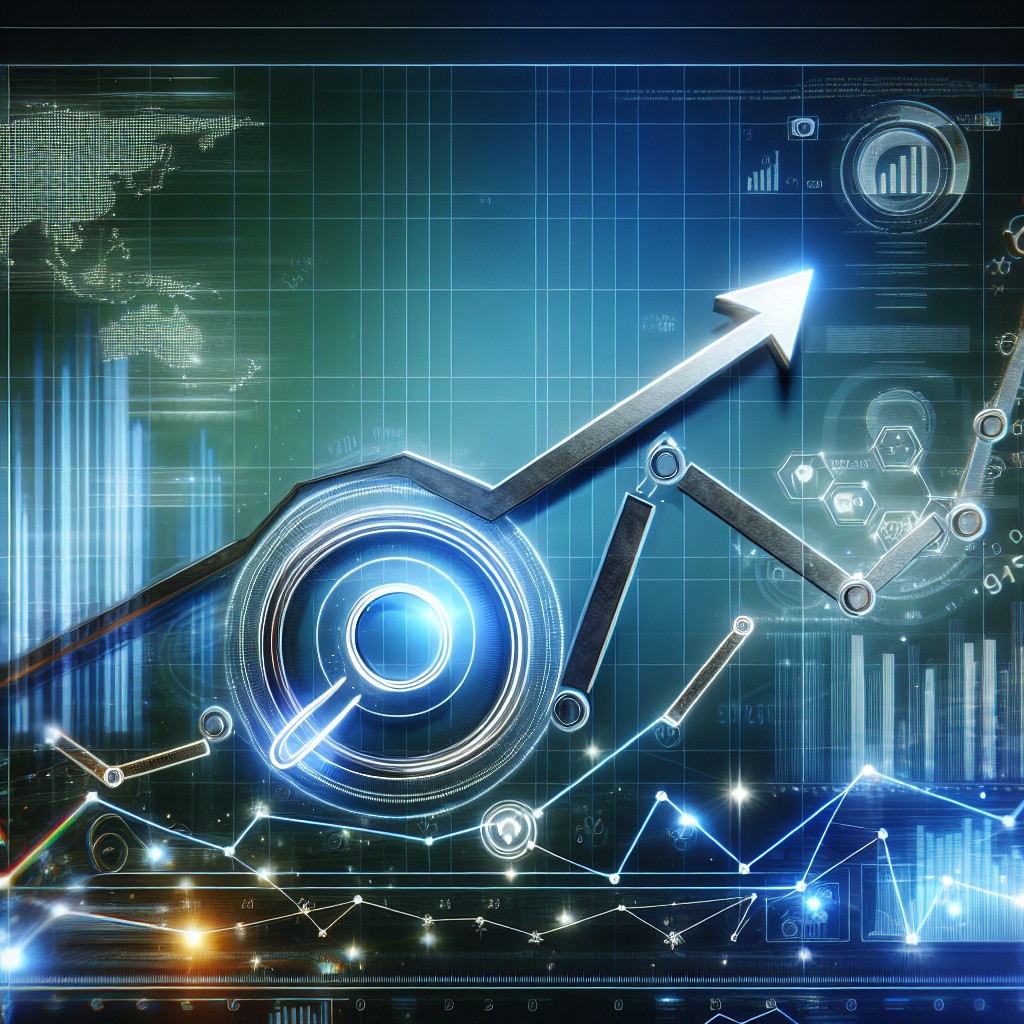 Illustration d'une courbe ascendante représentant la croissance SEO grâce aux nouvelles tendances et technologies en 2024.