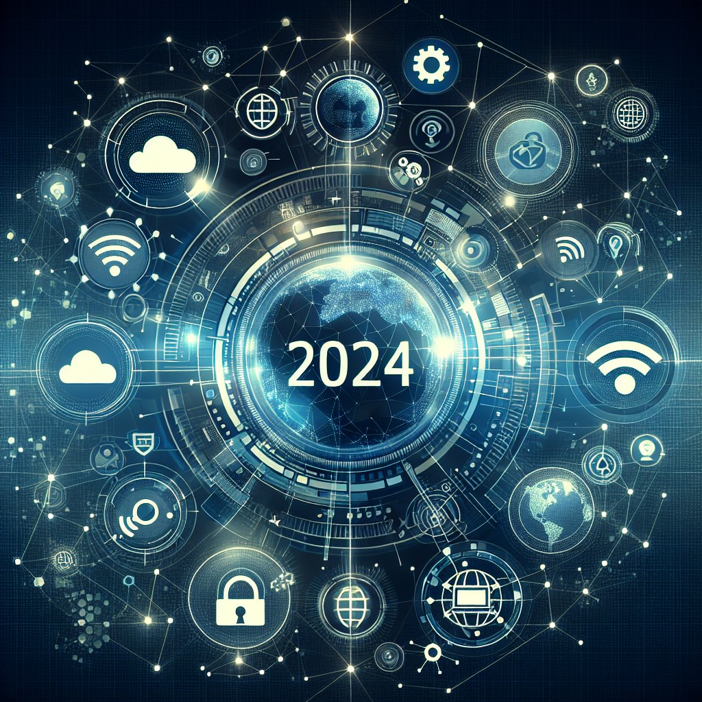 Couverture de l'article sur les tendances web 2024 avec un visuel futuriste représentant des connexions numériques