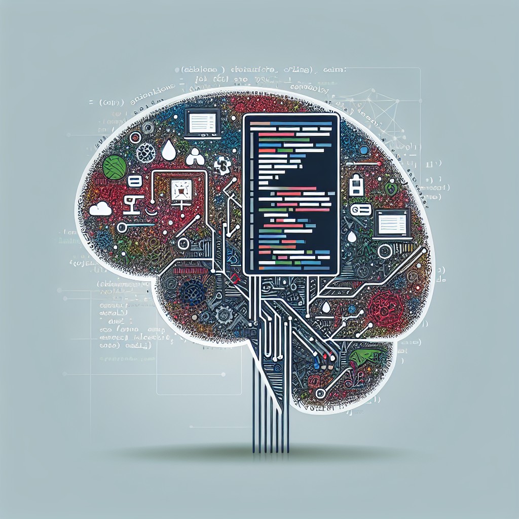 Image de couverture représentant un cerveau artificiel avec des éléments de code et de web design, symbolisant l'intégration du Machine Learning dans le développement web.