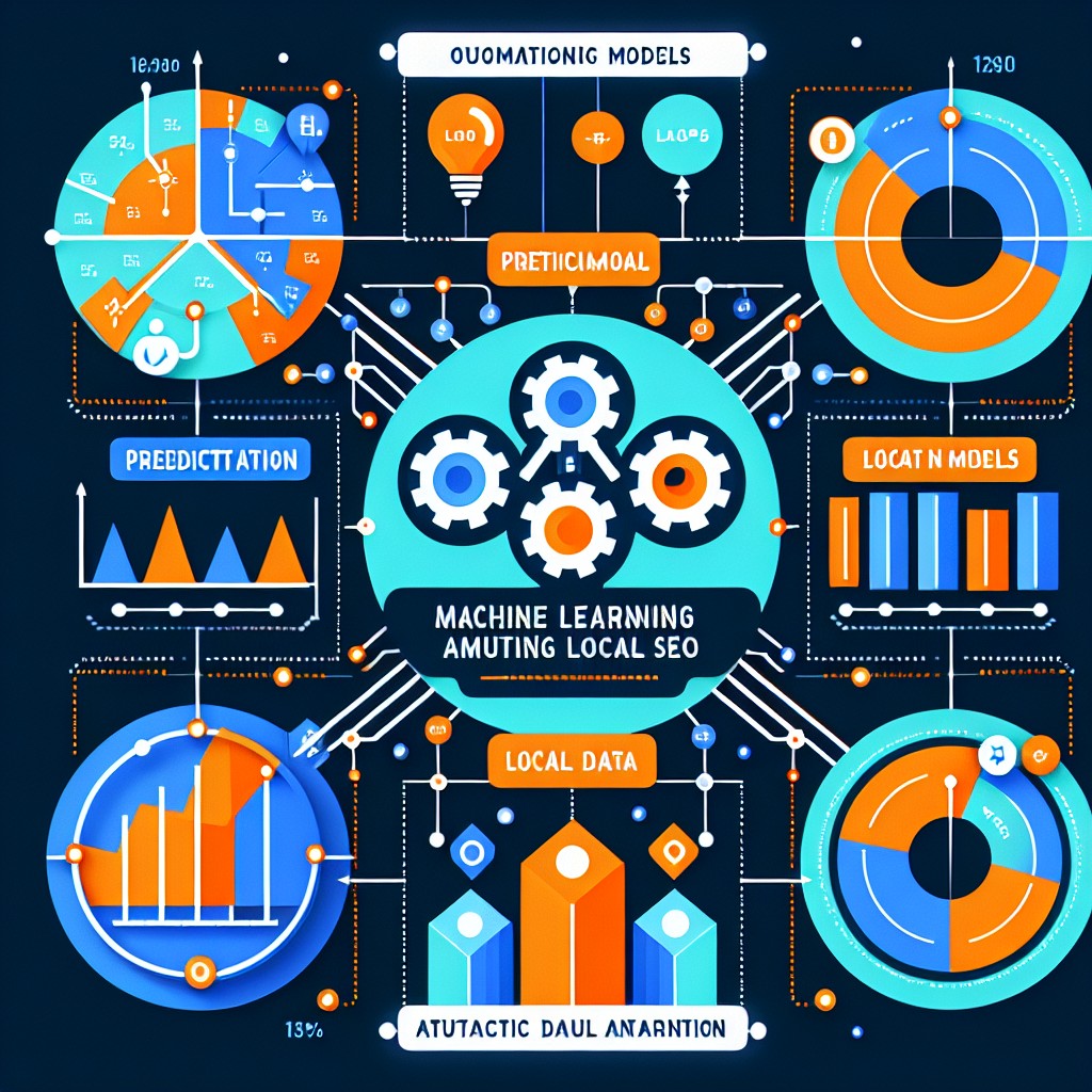 Image montrant une intersection entre le machine learning et le référencement local, avec des graphiques et des exemples de données locales.