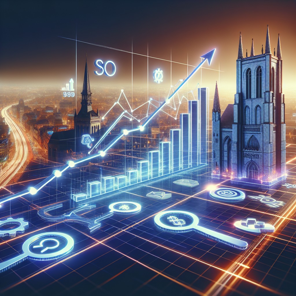 Alt text: Entreprise en Wallonie boostant sa visibilité en ligne grâce aux stratégies SEO illustrées par un graphique de croissance.