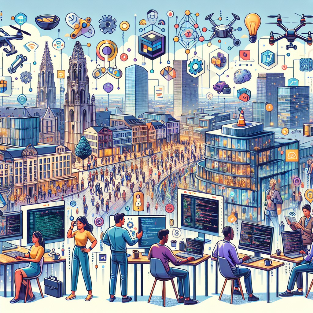 Vue d'ensemble de la scène technologique en Belgique avec des illustrations de Machine Learning en action