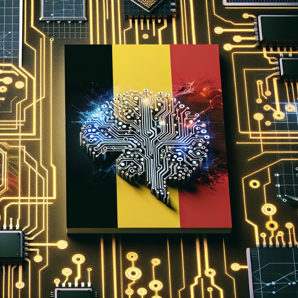 Image de couverture montrant un réseau de circuits technologiques symbolisant l'essor du machine learning en Belgique.