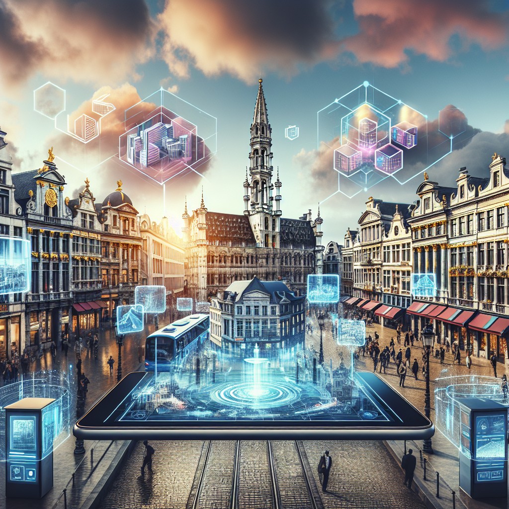 Vue panoramique de la ville de Bruxelles, illustrant les technologies émergentes dans le secteur du tourisme.