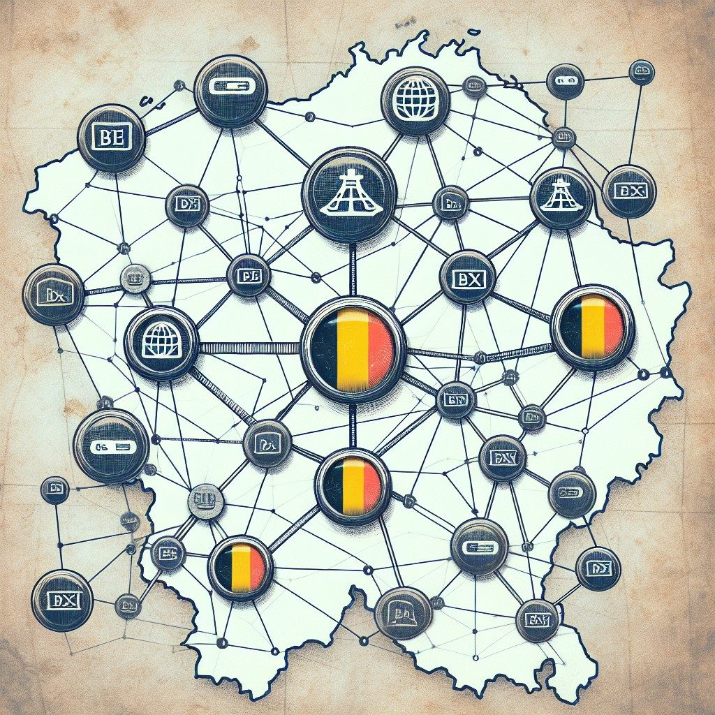 Un graphique représentant des liens entre différents sites web, symbolisant le concept de netlinking pour le SEO en Belgique.