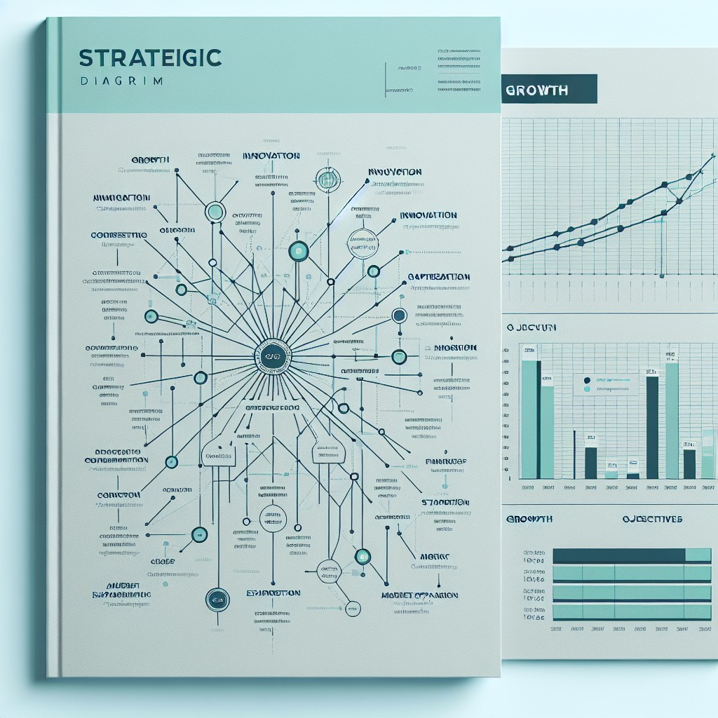 Image de couverture montrant un diagramme stratégique et des objectifs de croissance pour une entreprise en 2024.