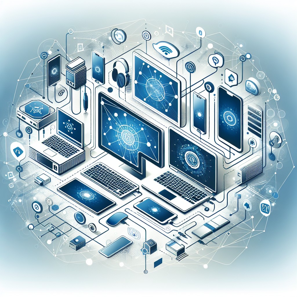 Une illustration moderne d'une entreprise connectée numériquement, symbolisant l'importance de la présence digitale.