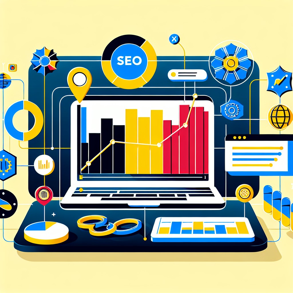 Un graphique moderne illustrant l'importance du SEO pour les entreprises belges.