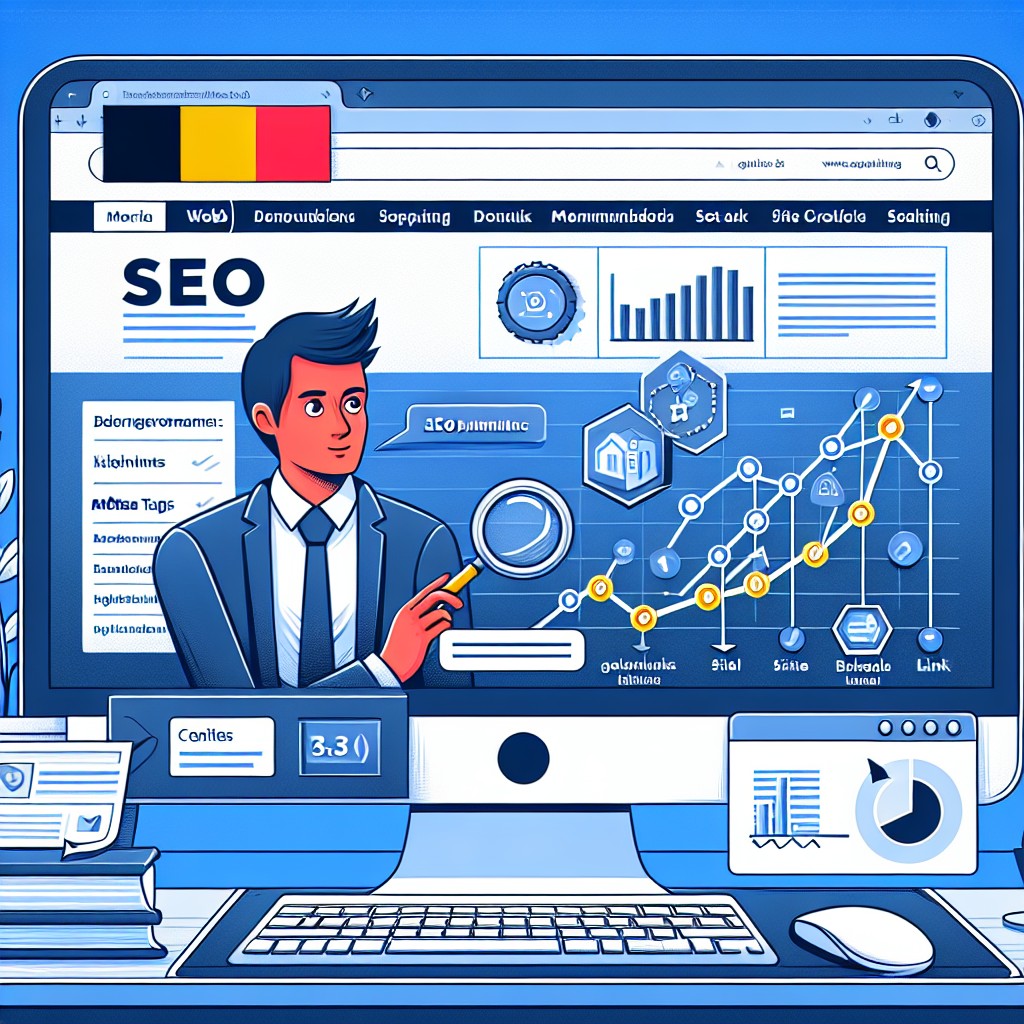 Représentation d'une entreprise belge utilisant le SEO pour accroître sa visibilité en ligne.