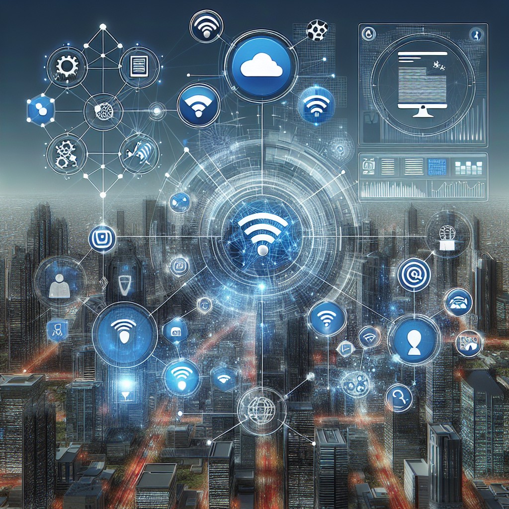 Une image représentant divers outils numériques interconnectés, symbolisant la présence digitale des entreprises.