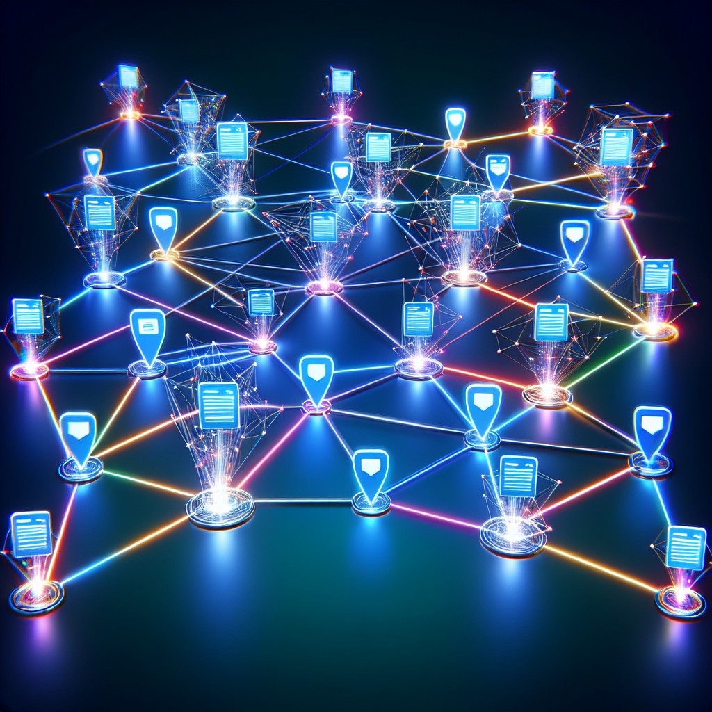 Une illustration symbolisant la stratégie de netlinking, montrant des liens connectant différents sites web.