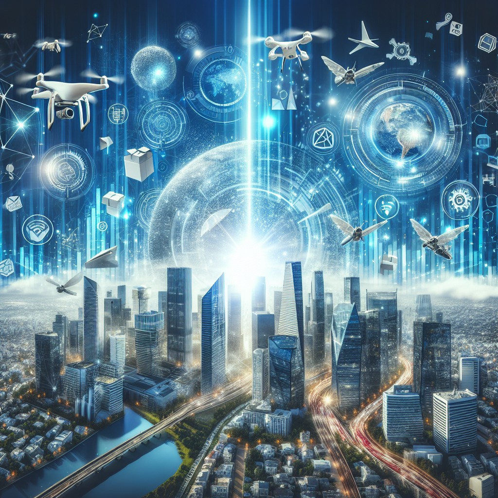 Couverture illustrant l'impact de la numérisation et de l'innovation sur les entreprises en 2024, avec des éléments symbolisant la technologie et l'innovation.