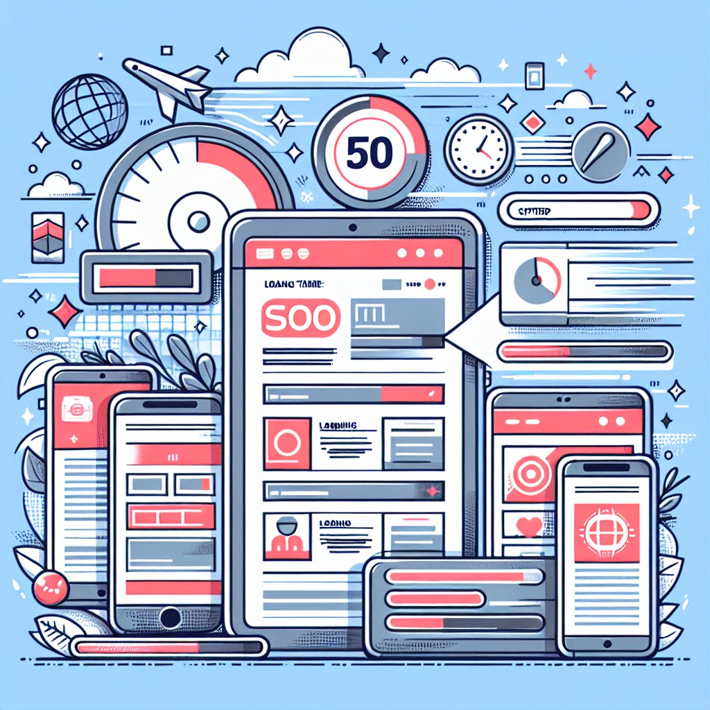 Illustration montrant un site web optimisé pour les appareils mobiles avec une navigation fluide et rapide.