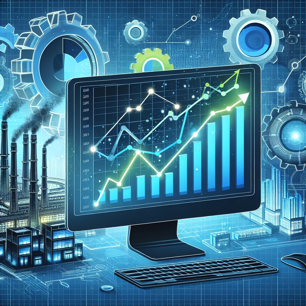 Une image de couverture montrant des graphiques sur un écran d'ordinateur symbolisant le succès du SEO pour les entreprises industrielles.