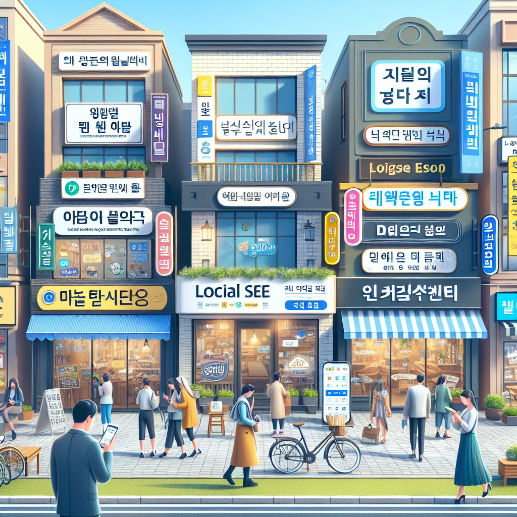 Vue d'un quartier animé avec des boutiques locales et des commerces, illustrant l'impact du SEO local sur les entreprises.