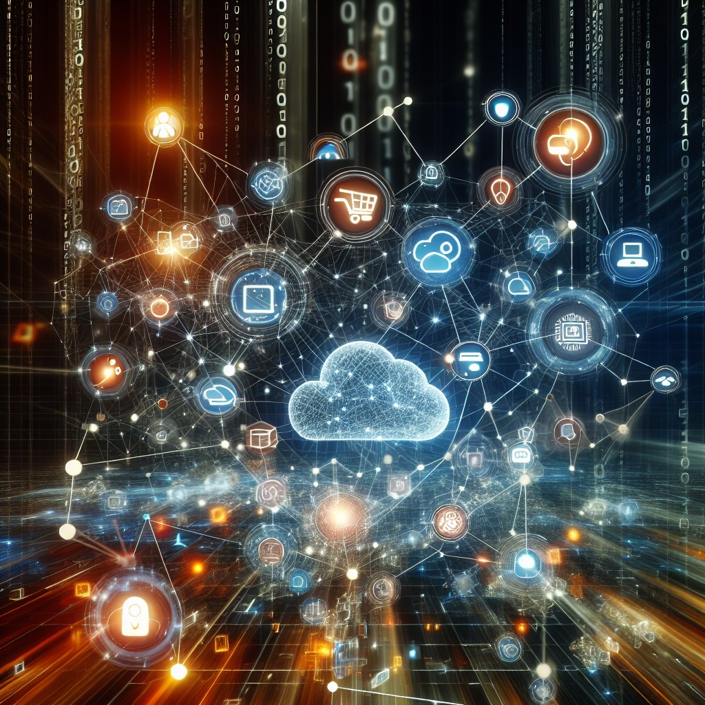 Une illustration dynamique montrant des éléments digitaux interconnectés, symbolisant l'engagement des entreprises belges dans le monde numérique.