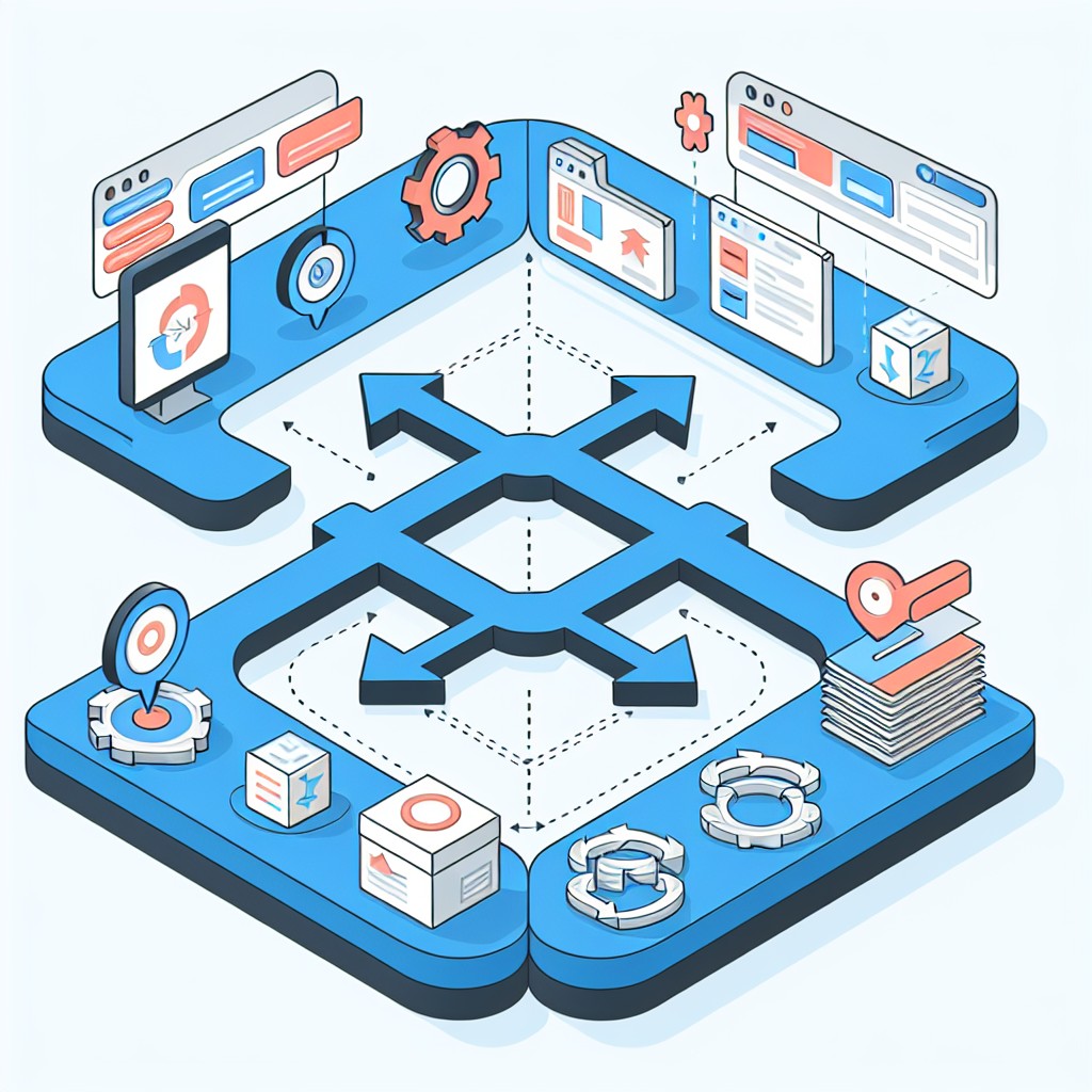 Diagramme illustrant l'intégration fluide entre une plateforme e-commerce et un CRM, montrant des flèches entre les deux pour symboliser le flux de données.