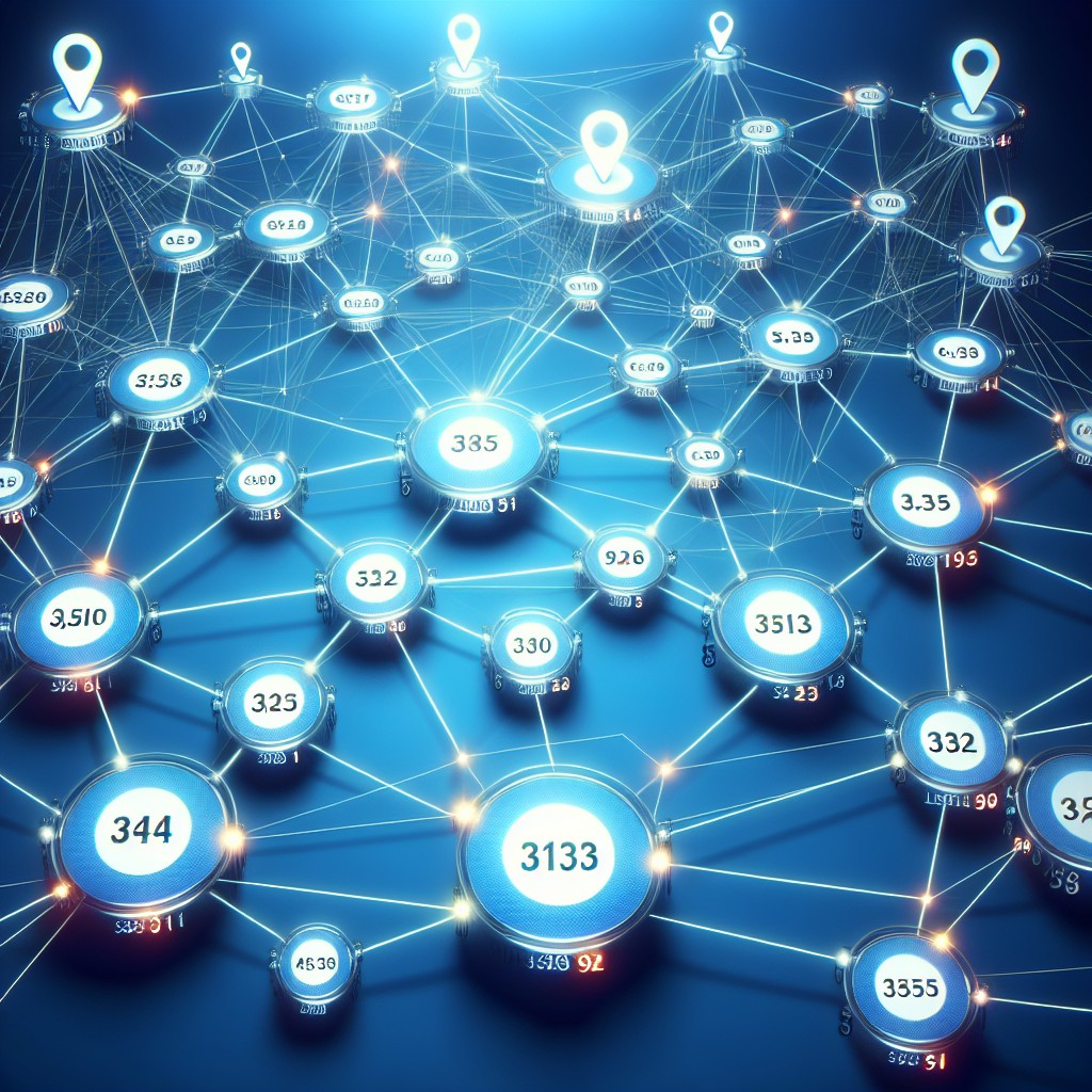 Un graphique illustrant des liens numériques connectant divers sites web, symbolisant les backlinks.