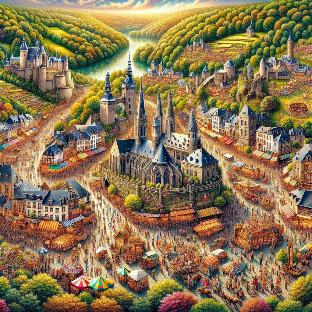 Vue panoramique de Wallonie avec événements culturels et nataure