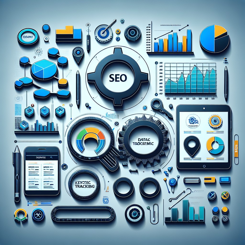 Image de couverture représentant des outils numériques et des graphiques de performance SEO.