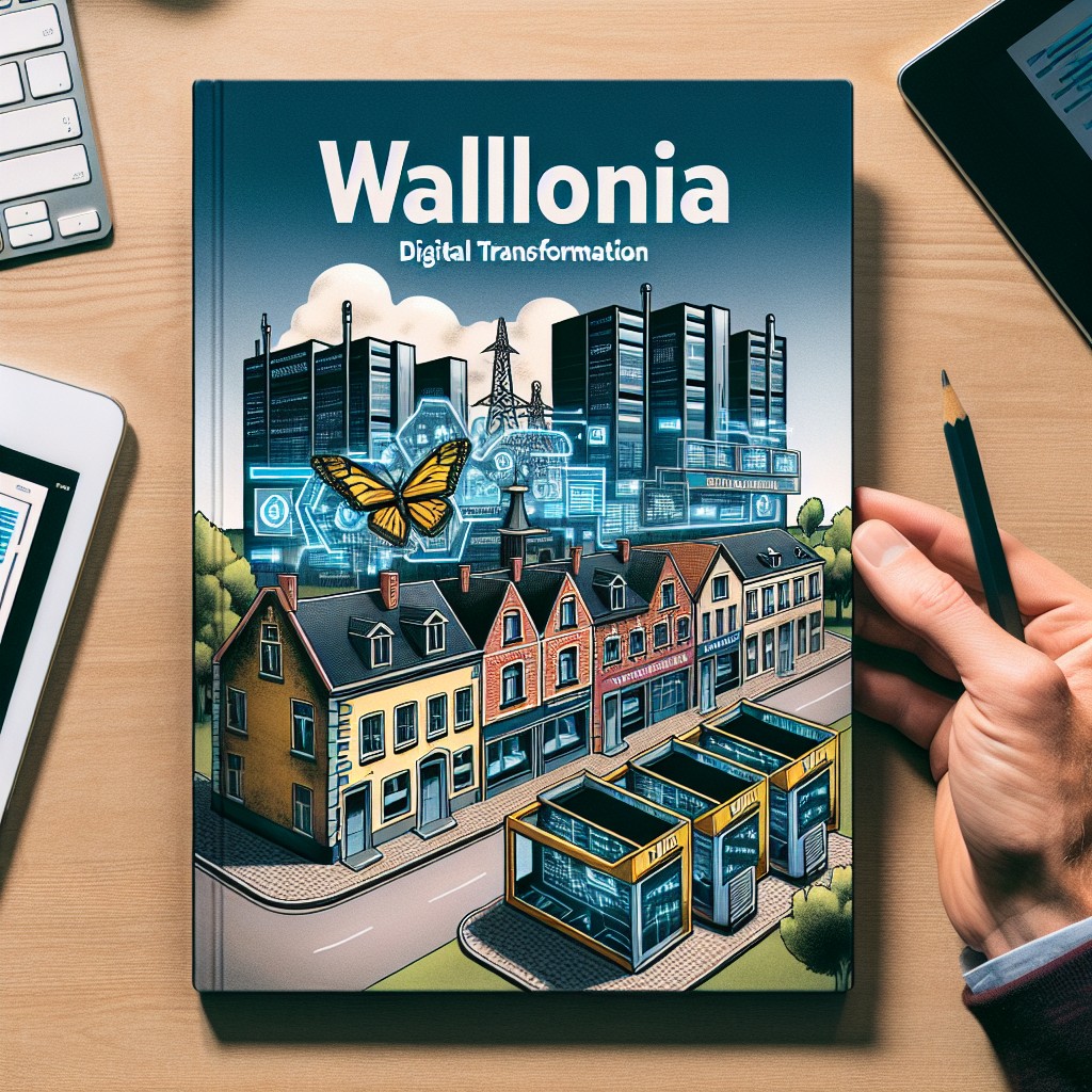 Image de couverture représentant une entreprise en pleine transformation digitale avec une carte de la Wallonie en arrière-plan.