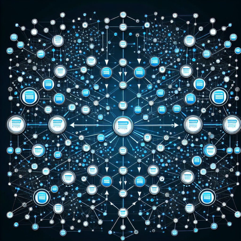 Un graphique illustrant le réseau complexe de backlinks contribuant au SEO.