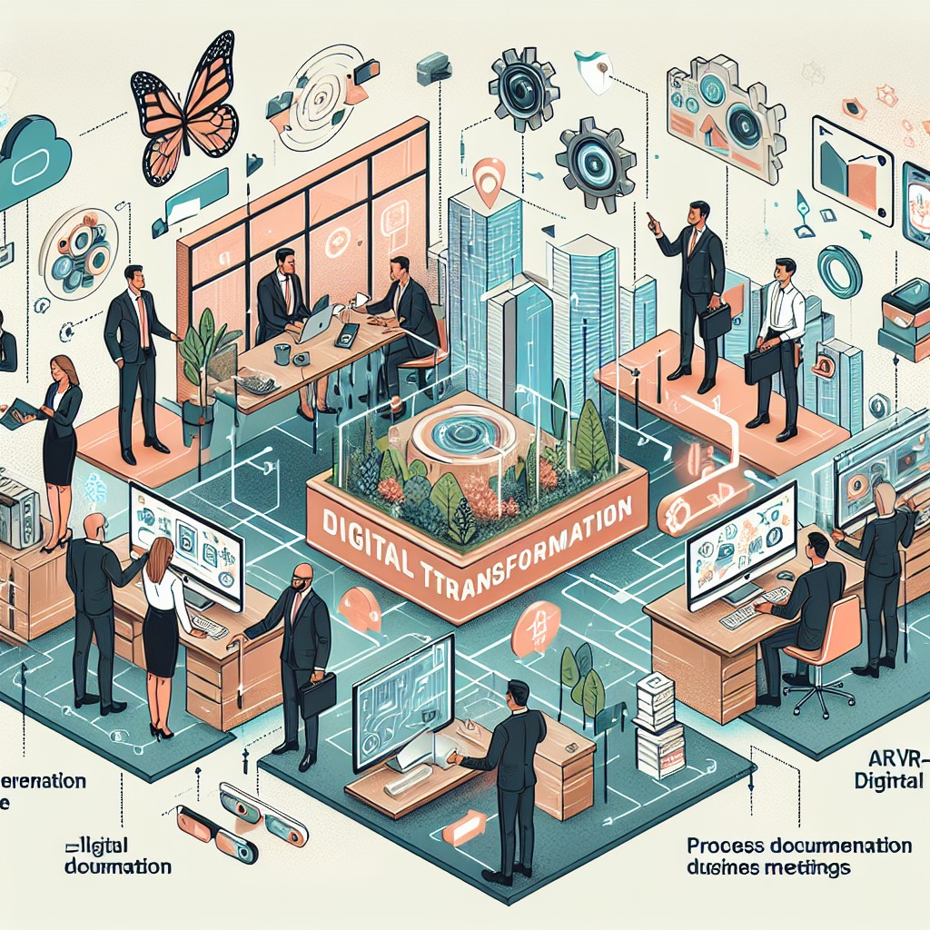 Image représentant la transformation numérique dans une entreprise, symbolisant l'intégration de la technologie dans les processus d'affaires.