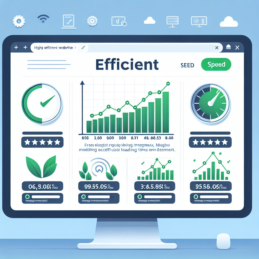 Couverture montrant un site web performant avec des indicateurs de vitesse et de SEO optimisés.