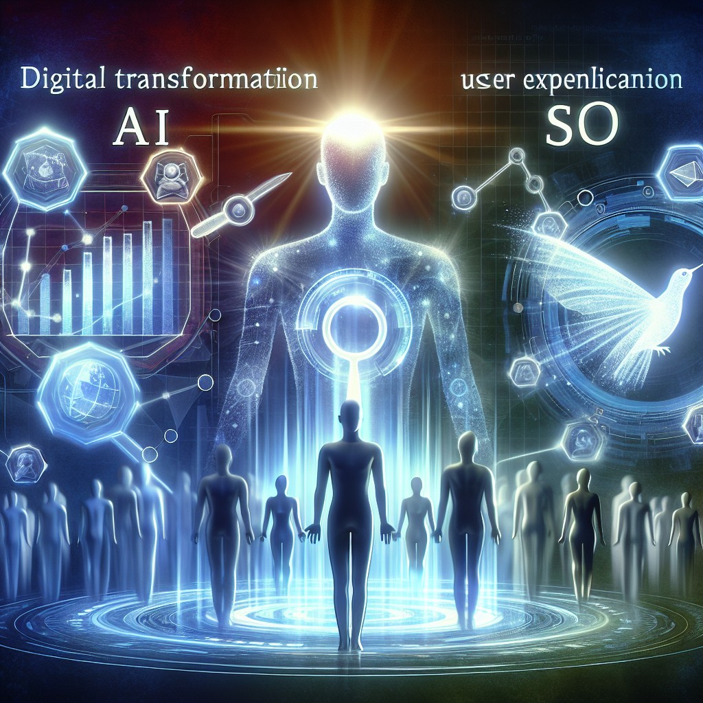 Image de couverture illustrant la transformation numérique du SEO grâce à l'intelligence artificielle et l'expérience utilisateur.