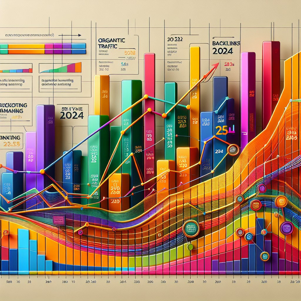 Graphique coloré représentant la croissance du SEO et les dernières tendances en Belgique pour 2024