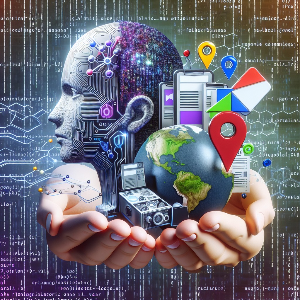 Image représentant la symbiose entre l'intelligence artificielle et le référencement local