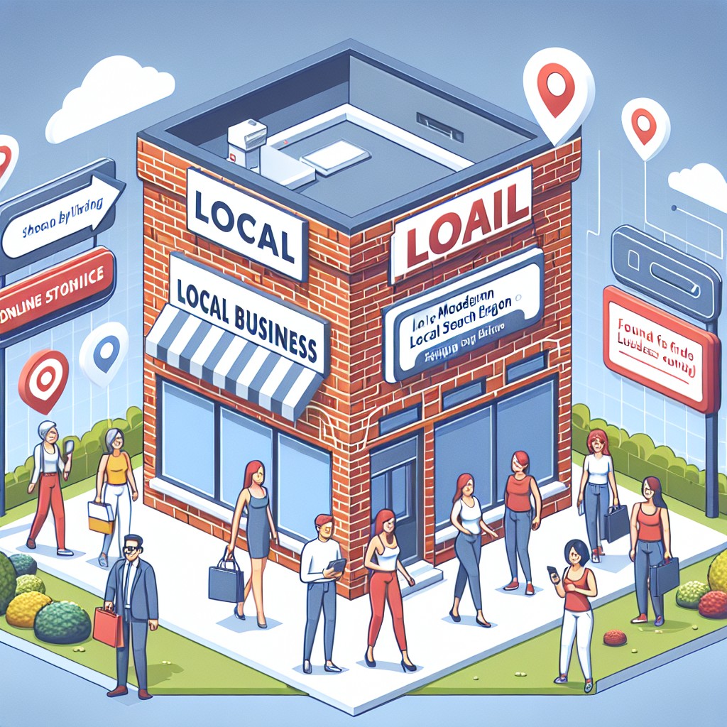 Image représentant une entreprise locale ayant optimisé sa présence en ligne, attirant des clients dans son magasin grâce aux stratégies modernes de référencement local en 2024.