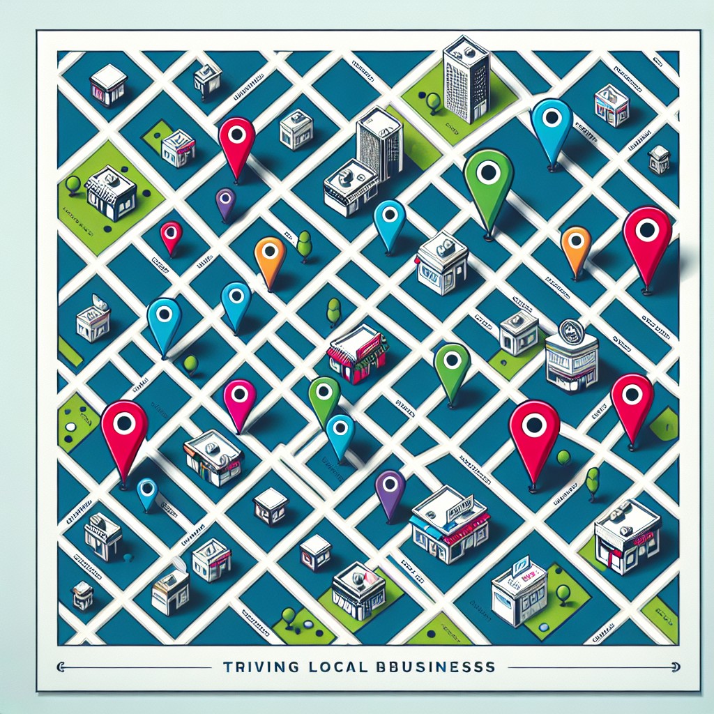 Image de couverture: illustration d'une carte locale avec des épingles marquant des entreprises locales prospères.