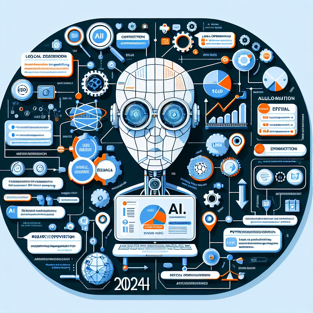 Un graphique illustrant l'interaction entre l'IA et les stratégies de référencement local pour 2024.