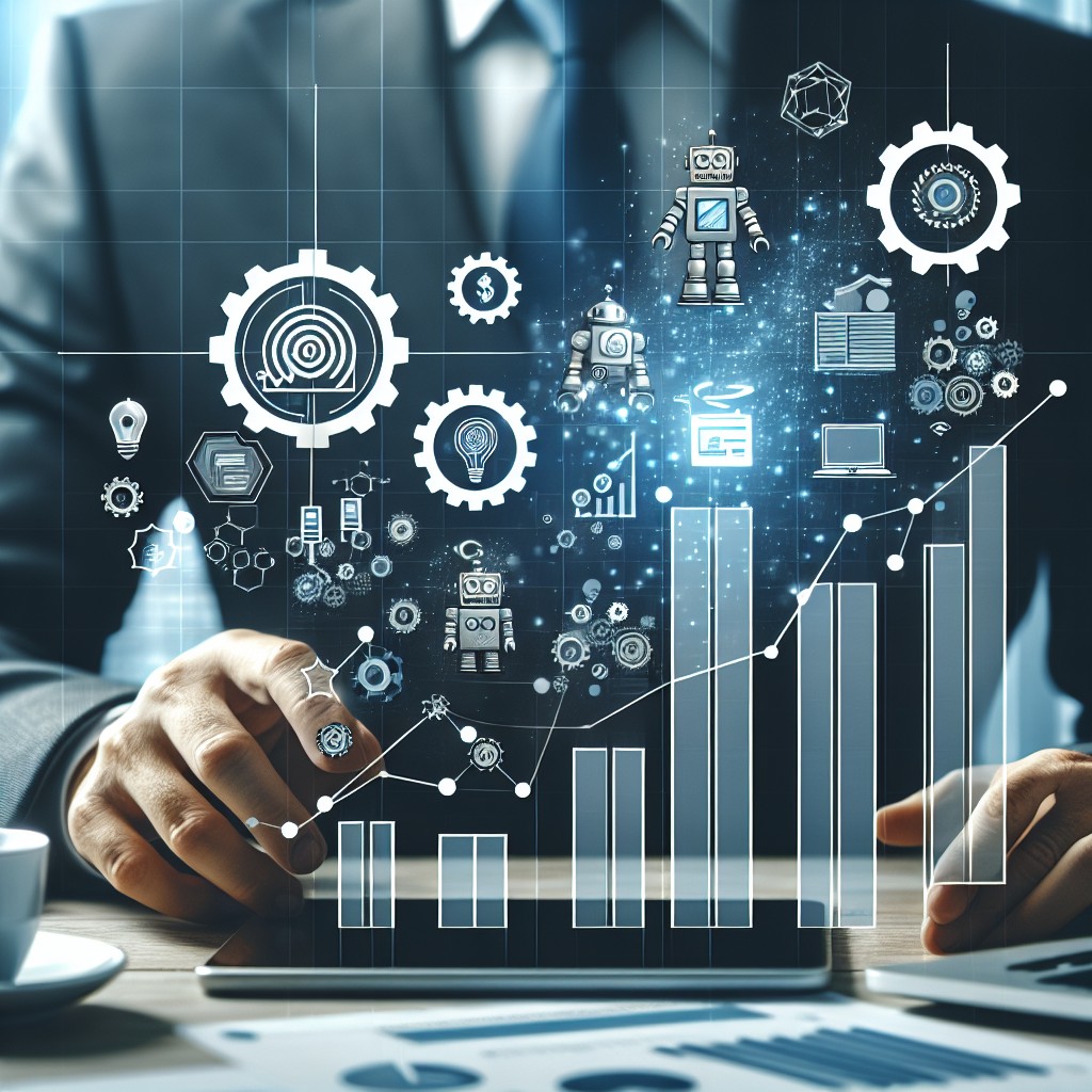 Image de couverture représentant un graphique de croissance de PME avec icônes d'automatisation