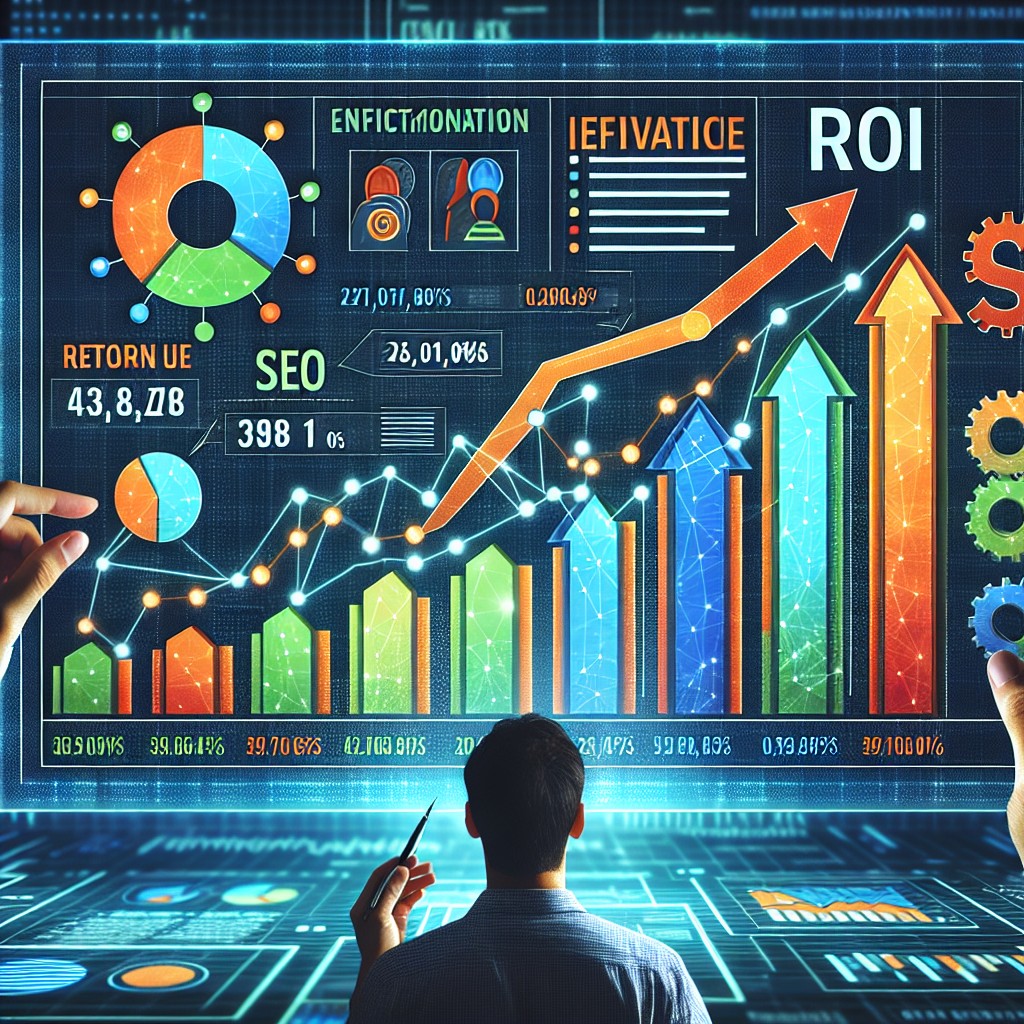 Un graphique montrant la croissance du ROI grâce à des stratégies SEO efficaces, illustrant l'importance du contenu de qualité.