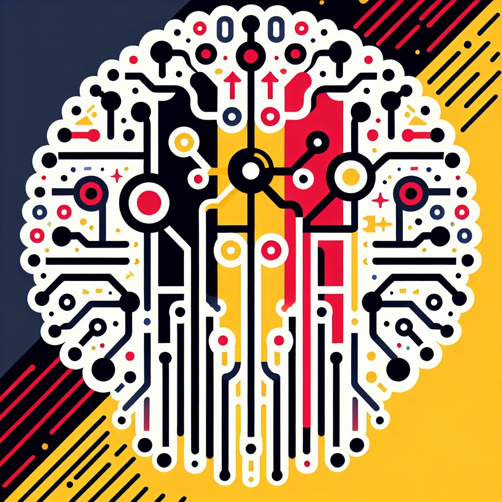 Image de couverture illustrant l'adoption du machine learning en Belgique, avec des symboles technologiques et le drapeau belge.