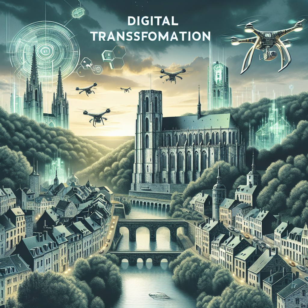 Image de couverture illustrant la transformation digitale en Wallonie, mettant en avant l'essor technologique dans un cadre patrimonial.