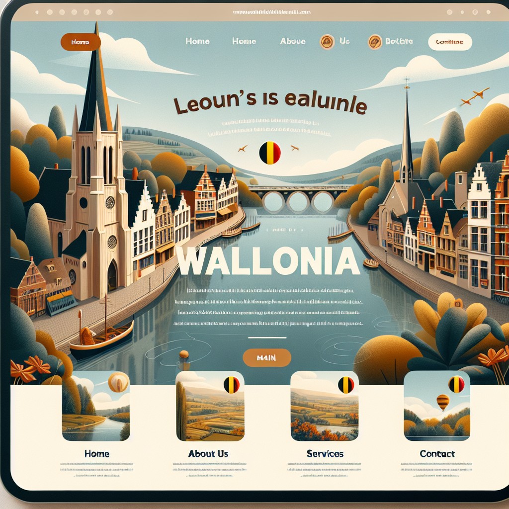 Une interface de site web moderne et attrayante, adaptée à une entreprise locale en Wallonie.