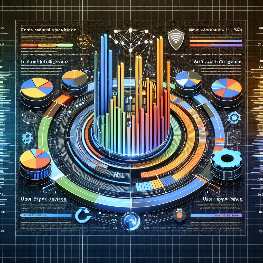 Graphique illustrant l'impact des nouvelles tendances SEO en 2024, incluant l'intelligence artificielle et l'expérience utilisateur.