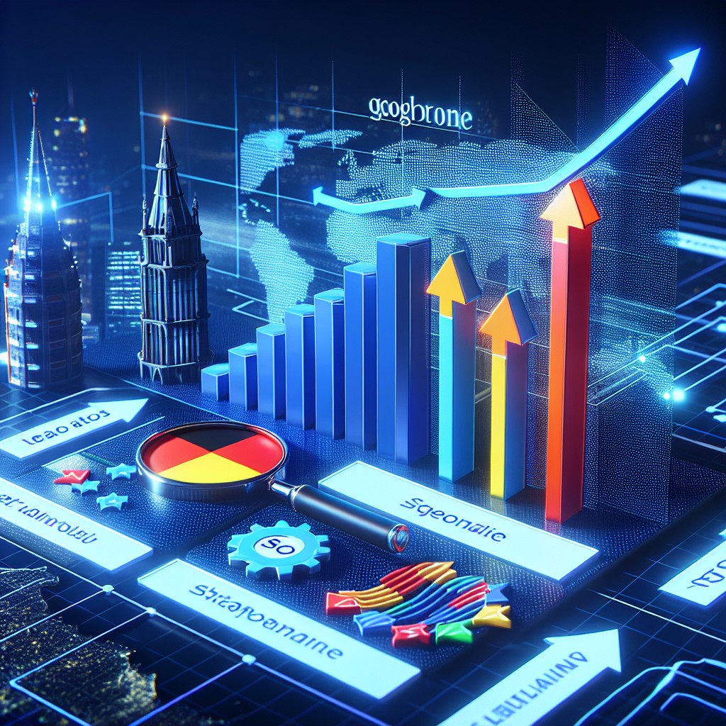 Un graphique illustrant l'importance du SEO pour les entreprises belges, avec des flèches pointant vers la première page des résultats de recherche.