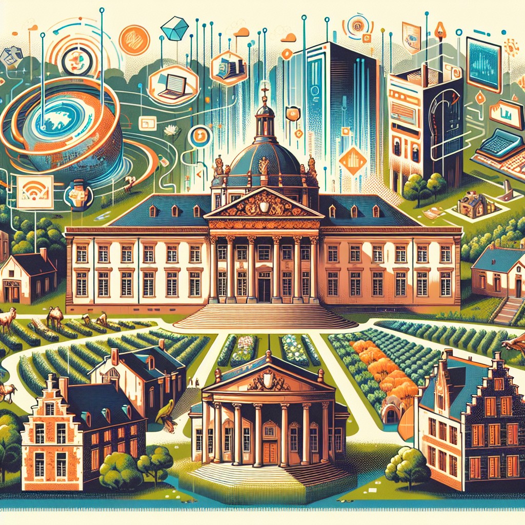 Une illustration de la Wallonie mettant en avant ses caractéristiques culturelles et digitales.